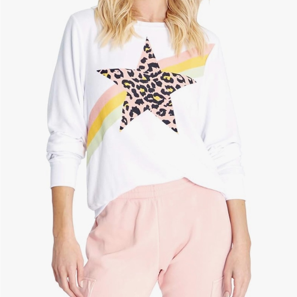 Wildfox White Leopard Star Sweatshirt